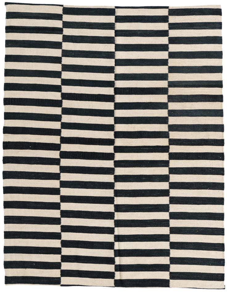 Detail image of 5' 2 x 6' 2 Hand Woven Kilim Modern Wool Rug