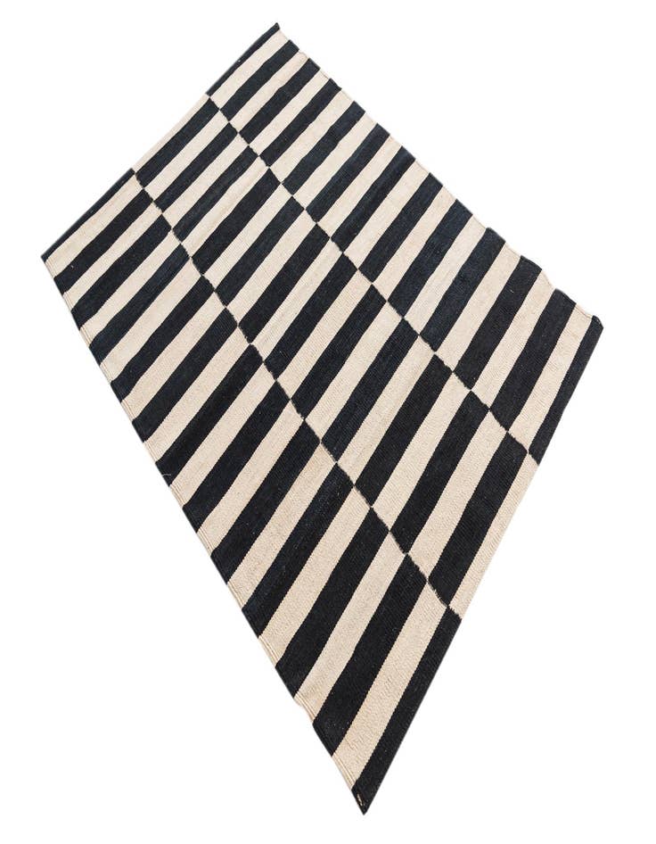 Detail image of 3' 5 x 4' 9  Hand Woven Kilim Modern Wool Rug