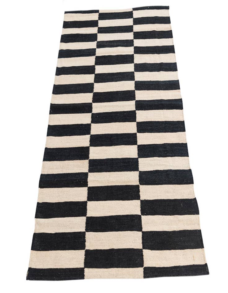 Detail image of 3' 5 x 4' 9  Hand Woven Kilim Modern Wool Rug