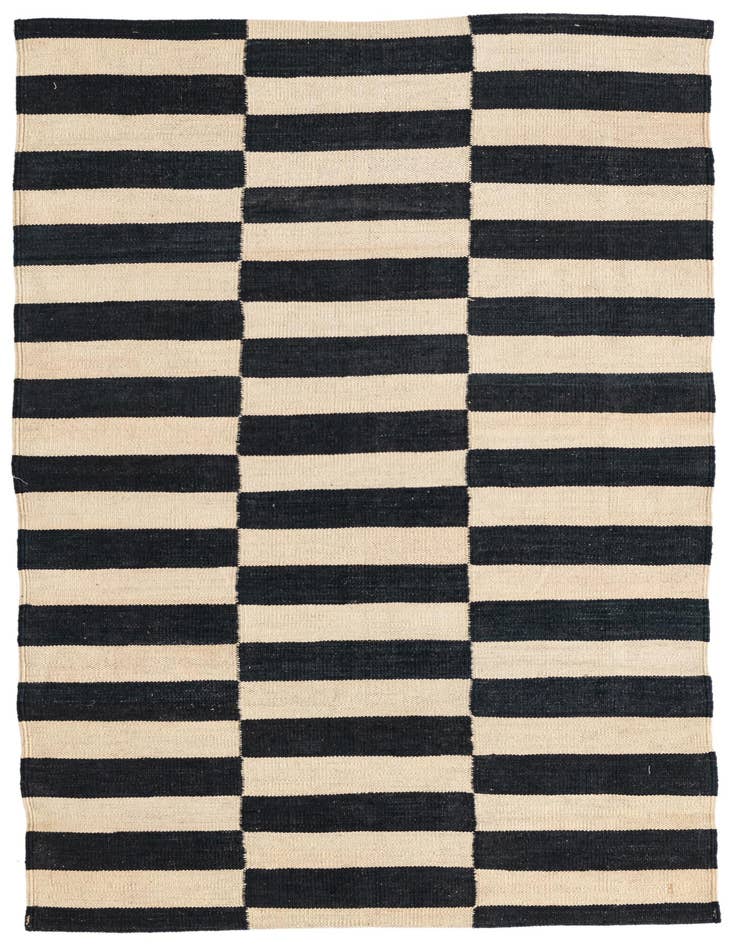 Detail image of 3' 5 x 4' 9 Hand Woven Kilim Modern Wool Rug