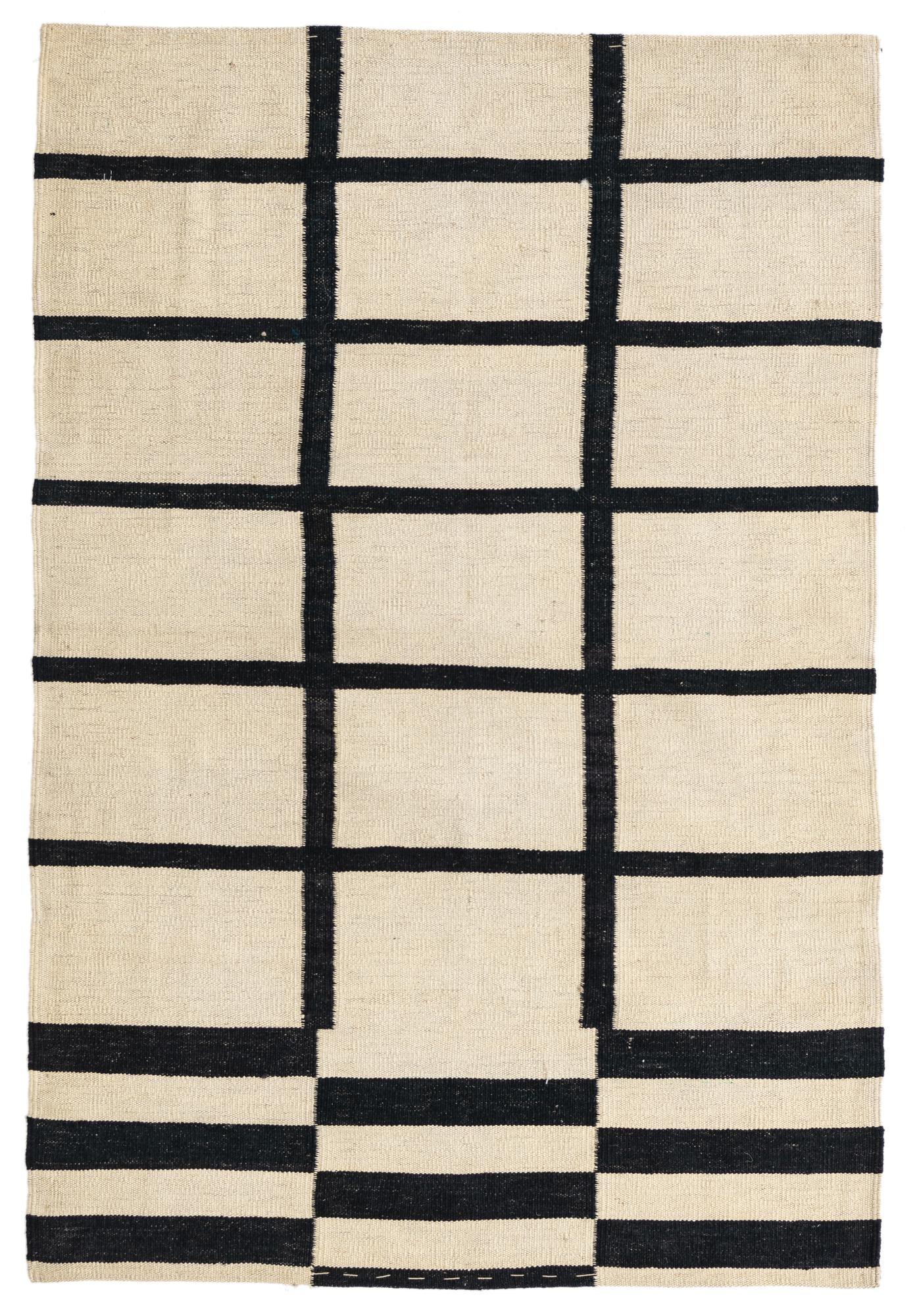 3' 5 x 5' 2 Hand Woven Kilim Modern Wool Rug
