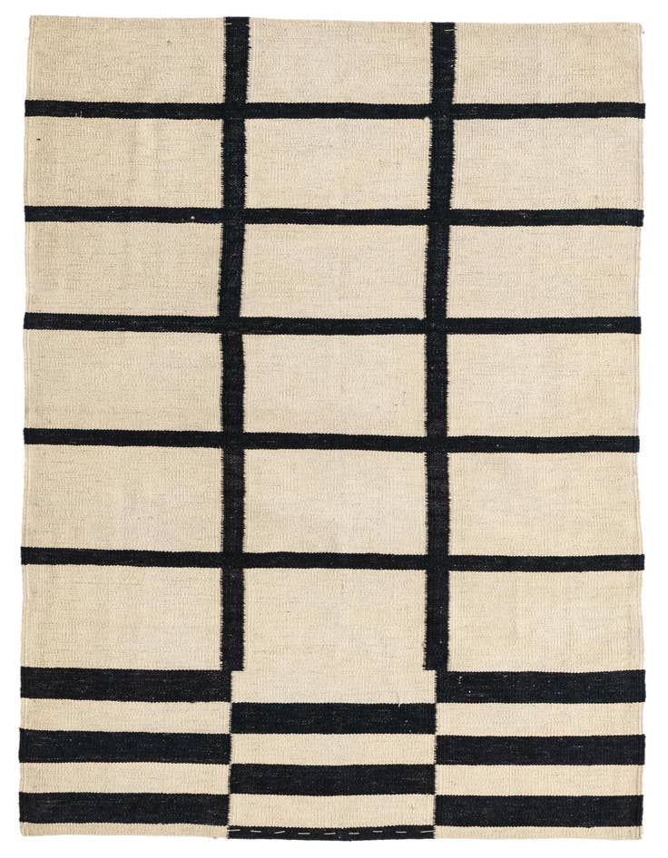 Detail image of 3' 5 x 5' 2 Hand Woven Kilim Modern Wool Rug