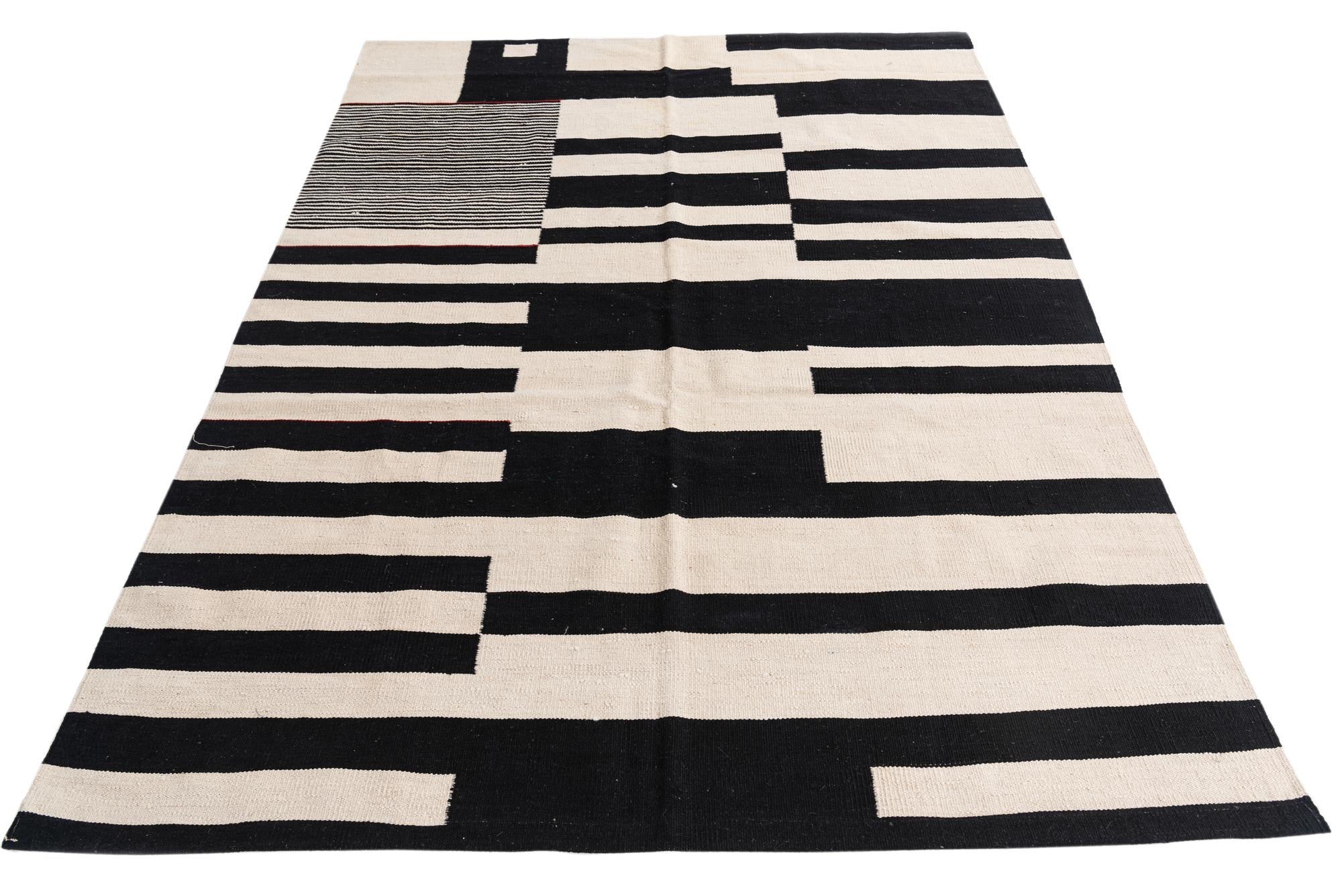 5' 8 x 7' 7 Hand Woven Kilim Modern Wool Rug