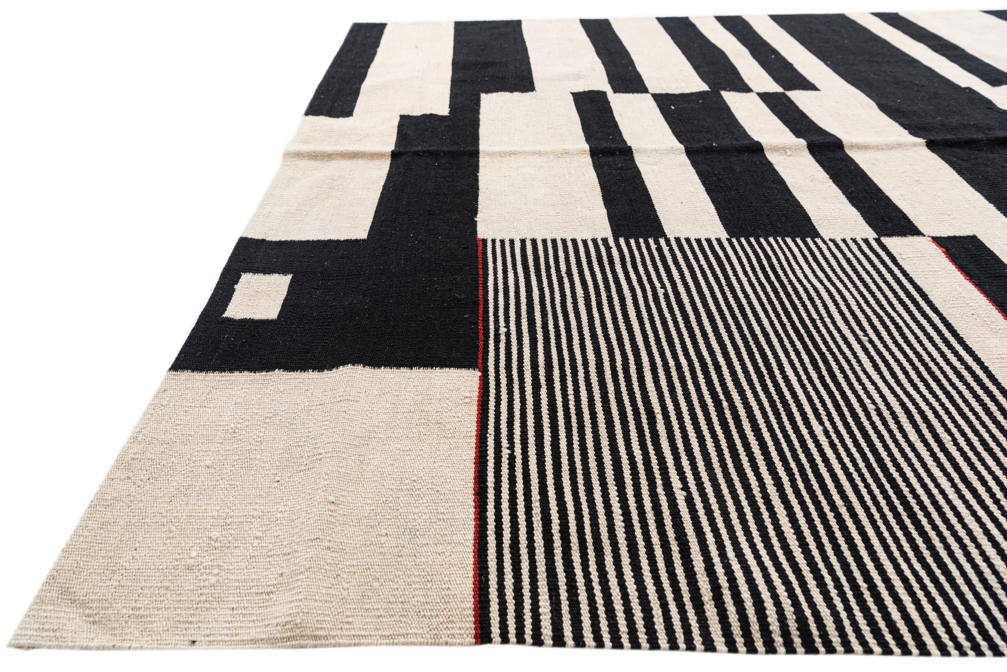 5' 8 x 7' 7 Hand Woven Kilim Modern Wool Rug