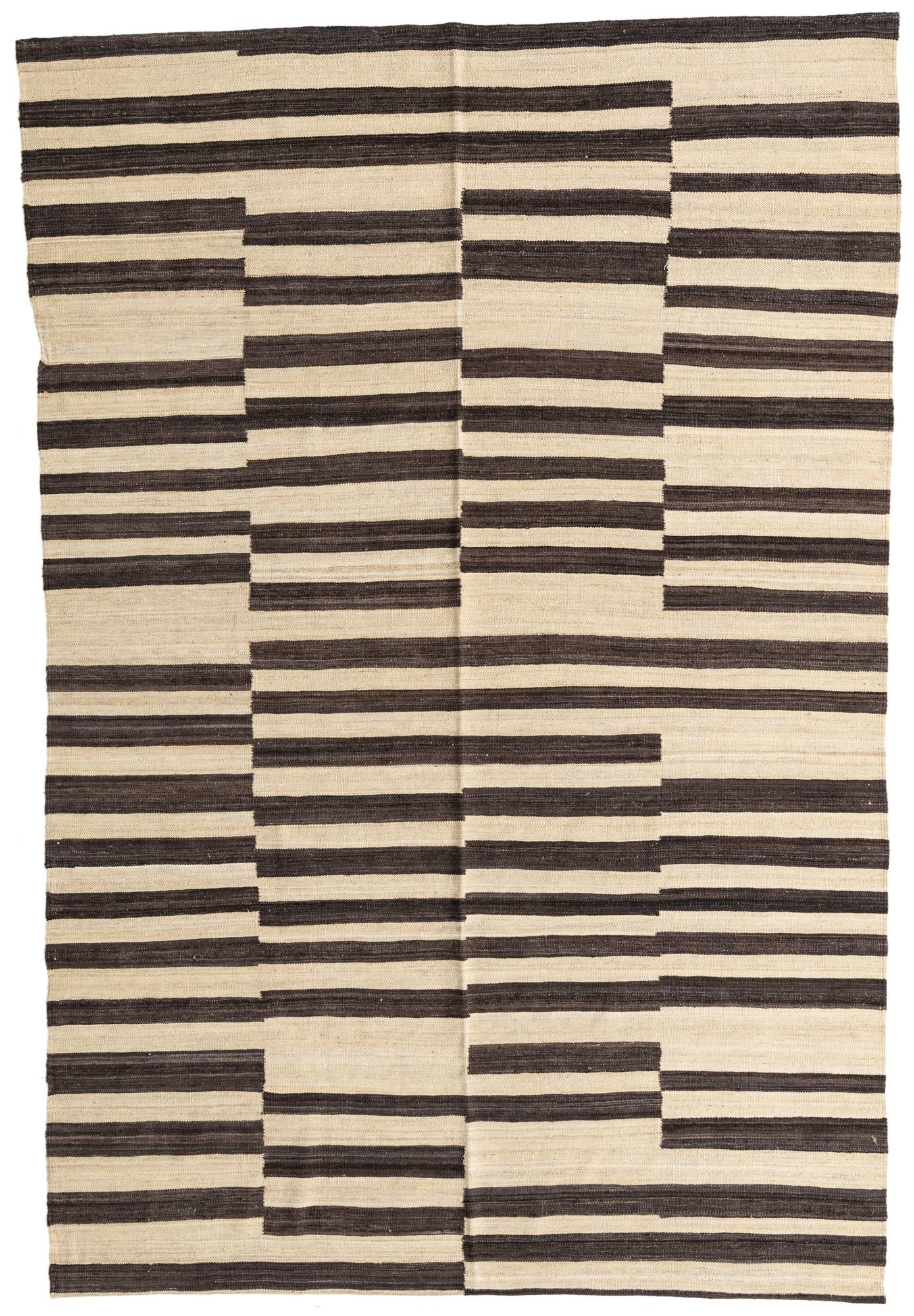 6' 6 x 9' 8 Hand Woven Kilim Modern Wool Rug
