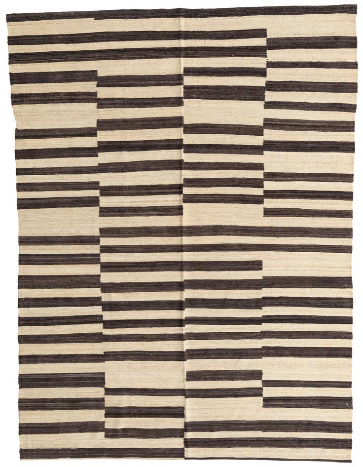 Detail image of 6' 6 x 9' 8 Hand Woven Kilim Modern Wool Rug