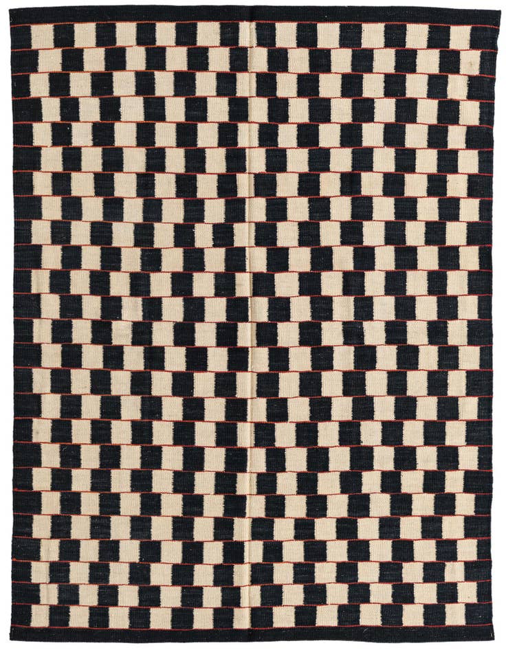 Detail image of 4' 10 x 6' 4 Hand Woven Kilim Modern Wool Rug
