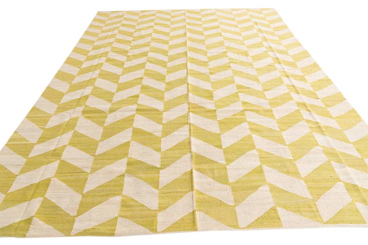 Detail image of 10' x 13' Hand Woven Kilim Modern Wool Rug