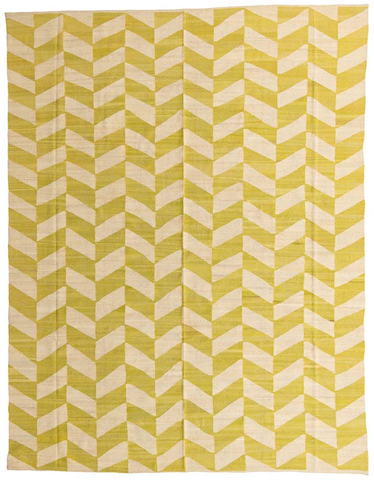 Detail image of 10' x 13' Hand Woven Kilim Modern Wool Rug