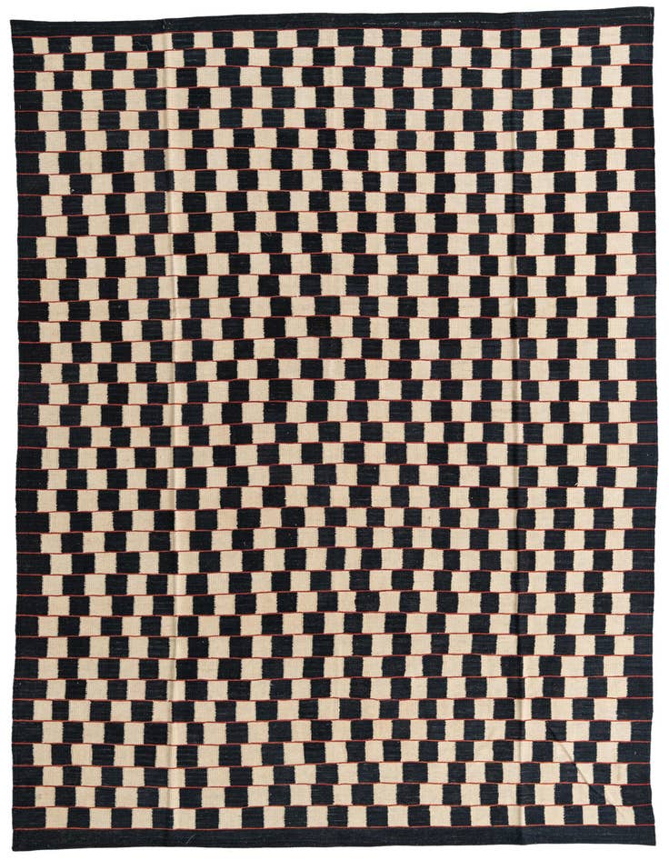 Detail image of 6' 8 x 9' 7 Hand Woven Kilim Modern Wool Rug