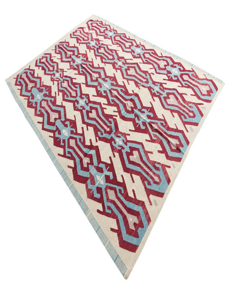 Detail image of 7' 1 x 9' 9  Hand Woven Kilim Modern Wool Rug