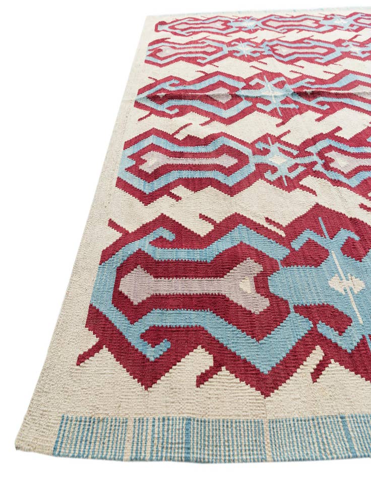 Detail image of 7' 1 x 9' 9  Hand Woven Kilim Modern Wool Rug