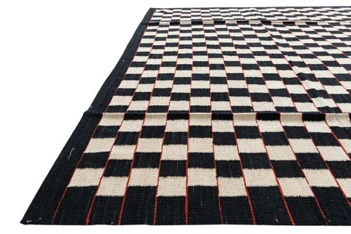 6' 8 x 9' 7 Hand Woven Kilim Modern Wool Rug
