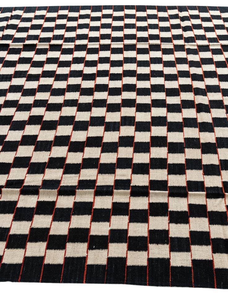 Detail image of 6' 8 x 9' 7  Hand Woven Kilim Modern Wool Rug