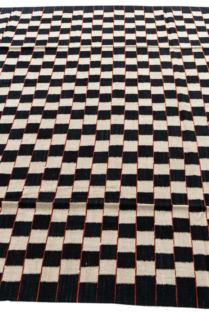 6' 8 x 9' 7 Hand Woven Kilim Modern Wool Rug