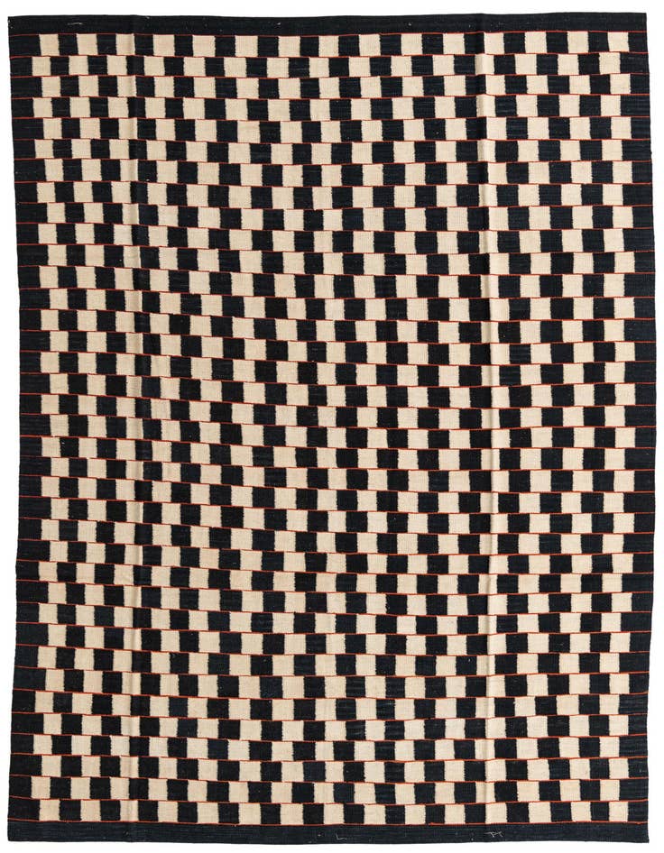 Detail image of 6' 8 x 9' 7 Hand Woven Kilim Modern Wool Rug