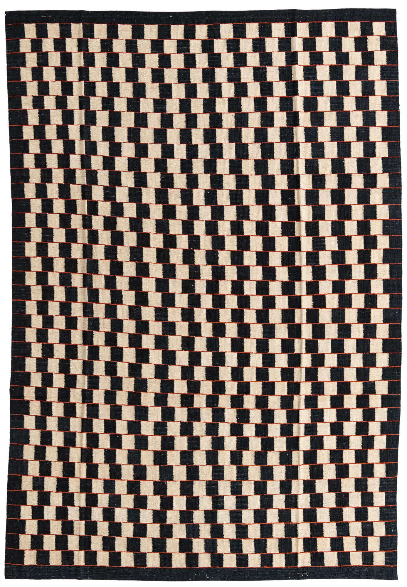 6' 8 x 9' 7 Hand Woven Kilim Modern Wool Rug