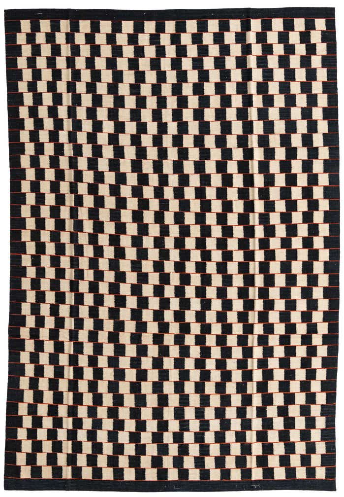 6' 8 x 9' 7 Hand Woven Kilim Modern Wool Rug