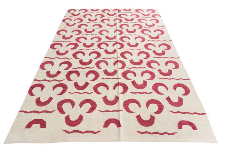 6' 8 x 9' 8 Hand Woven Kilim Modern Wool Rug