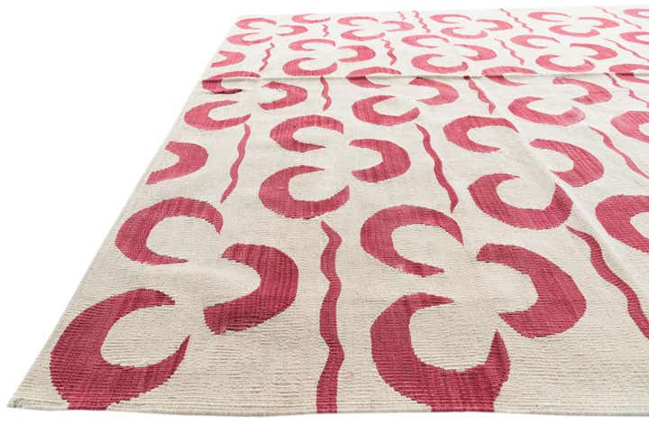 6' 8 x 9' 8 Hand Woven Kilim Modern Wool Rug