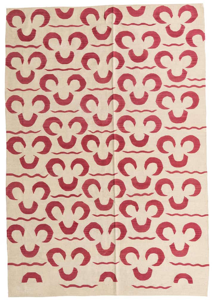 6' 8 x 9' 8 Hand Woven Kilim Modern Wool Rug