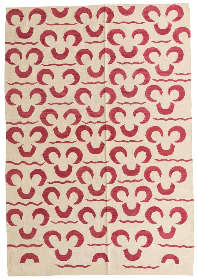 Detail image of 6' 8 x 9' 8 Hand Woven Kilim Modern Wool Rug