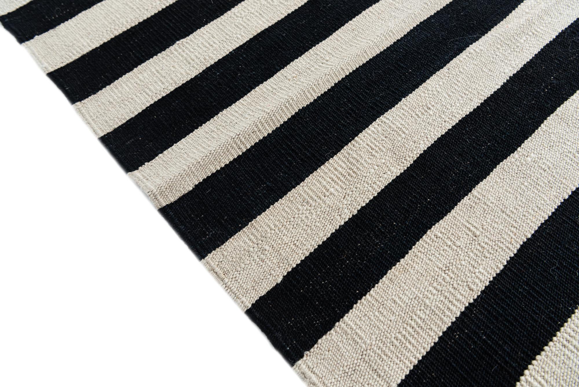 10' 1 x 13' Hand Woven Kilim Modern Wool Rug