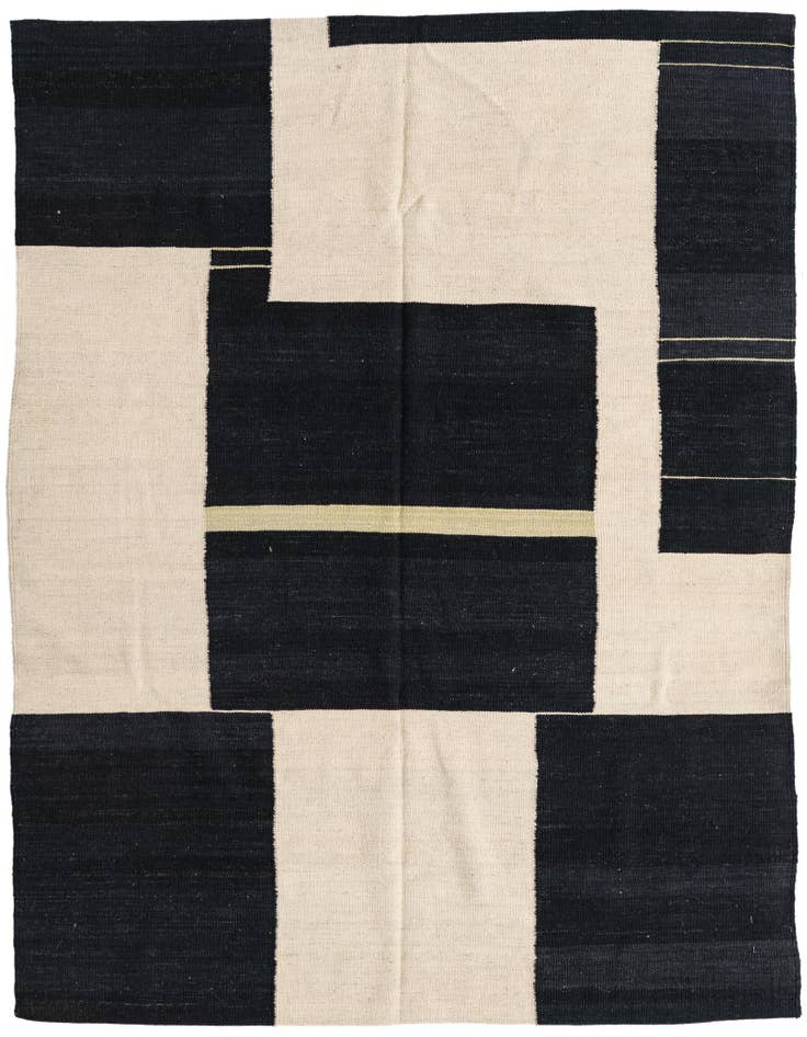Detail image of 5' 5 x 6' 3 Hand Woven Kilim Modern Wool Rug