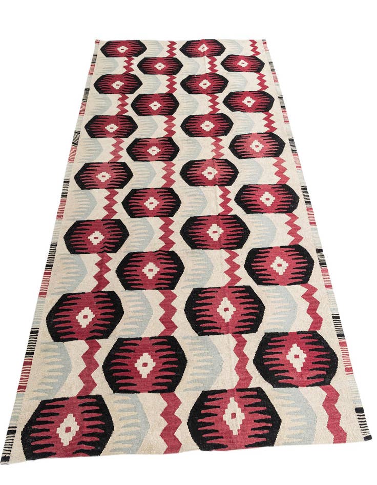 Detail image of 6' 4 x 7' 10  Hand Woven Kilim Modern Wool Rug