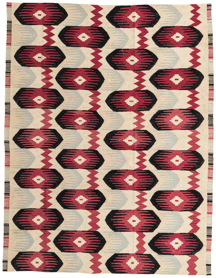 Detail image of 6' 4 x 7' 10 Hand Woven Kilim Modern Wool Rug