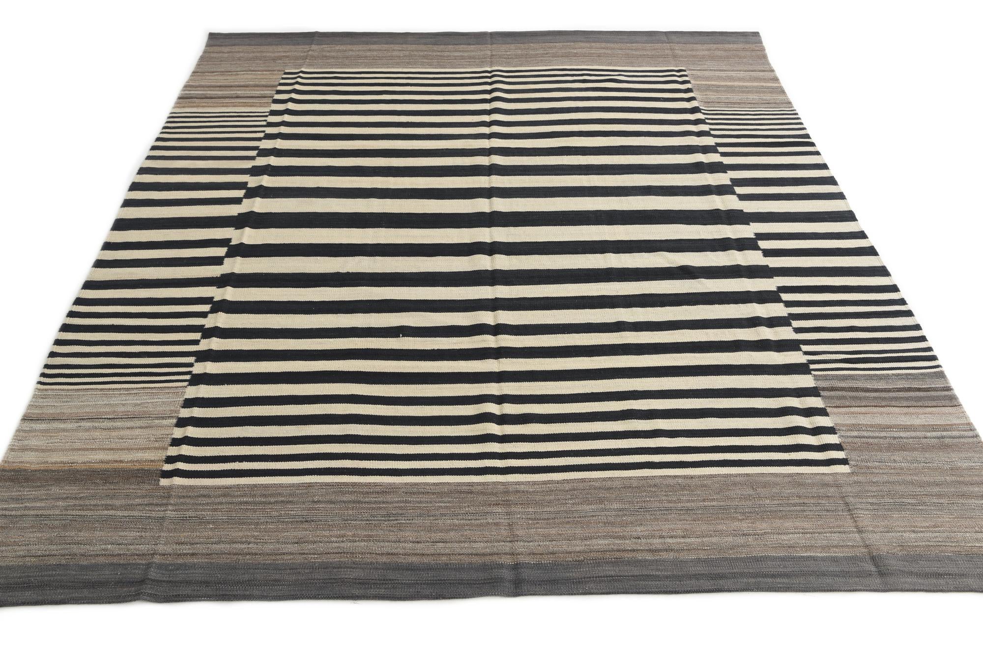 8' 3 x 9' 10 Hand Woven Kilim Modern Wool Rug