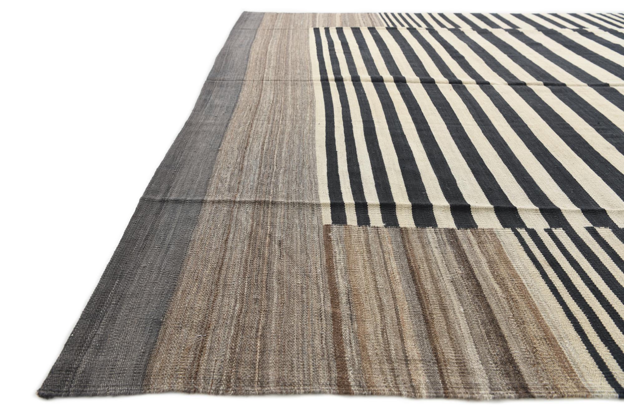 8' 3 x 9' 10 Hand Woven Kilim Modern Wool Rug