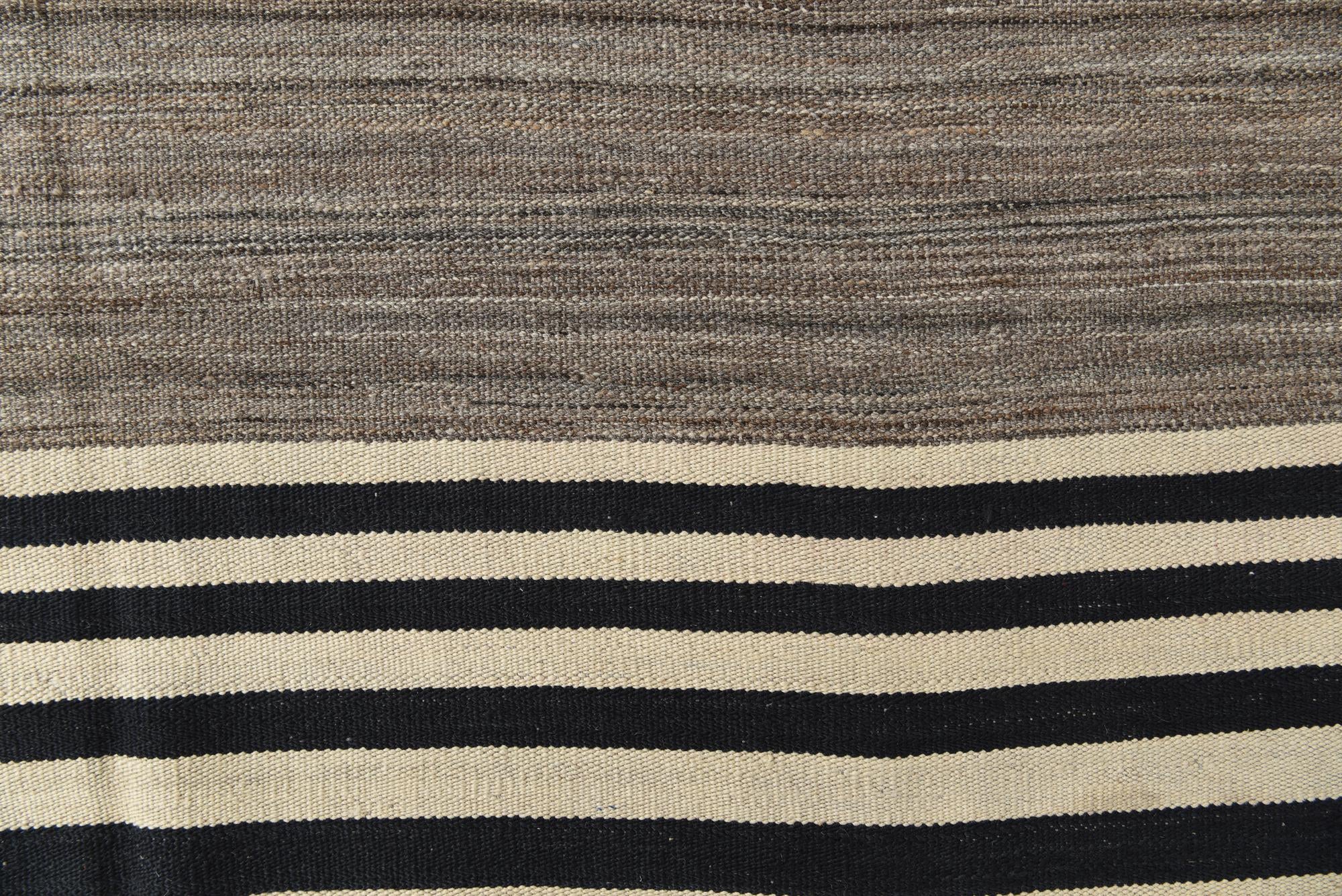 8' 3 x 9' 10 Hand Woven Kilim Modern Wool Rug