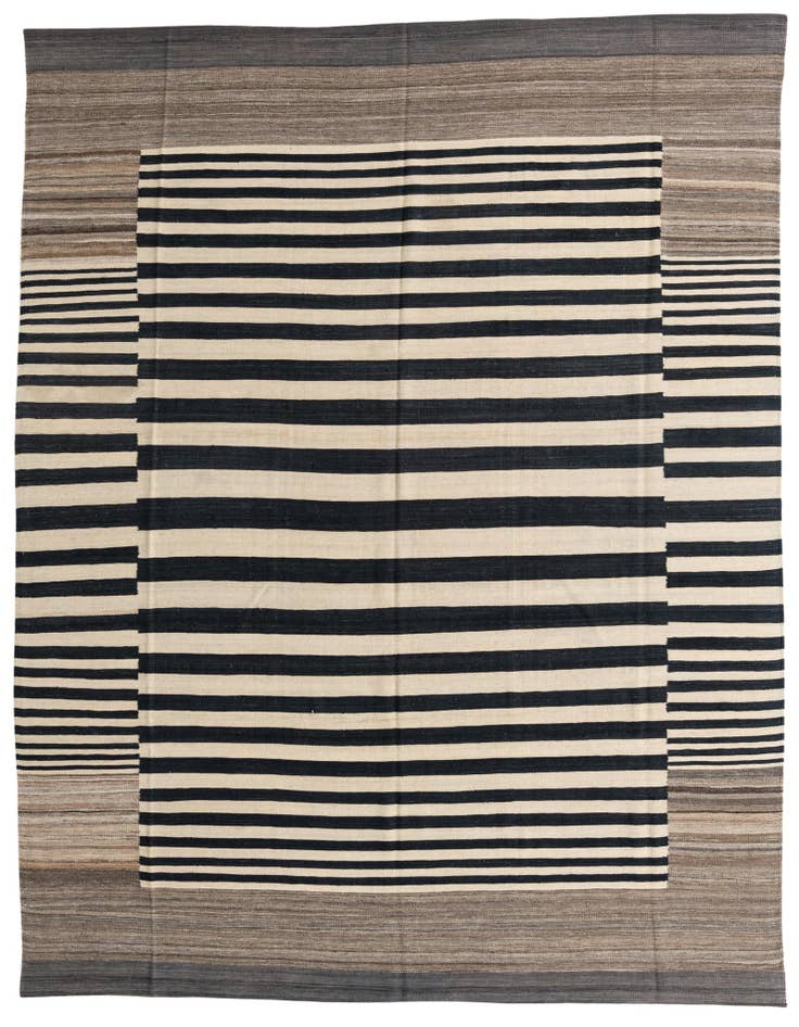 Detail image of 8' 3 x 9' 10 Hand Woven Kilim Modern Wool Rug