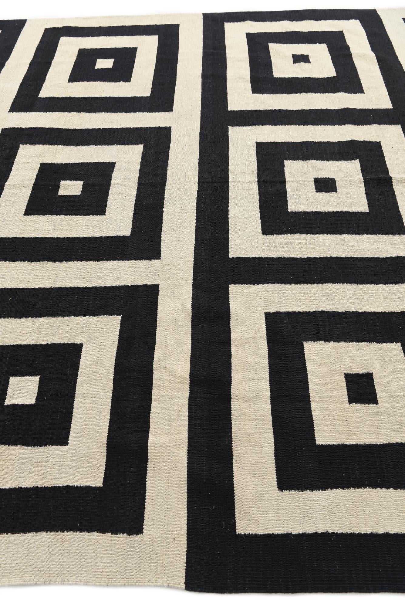 8' x 10' Hand Woven Kilim Modern Wool Rug
