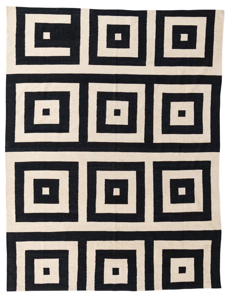 Detail image of 8' x 10' Hand Woven Kilim Modern Wool Rug