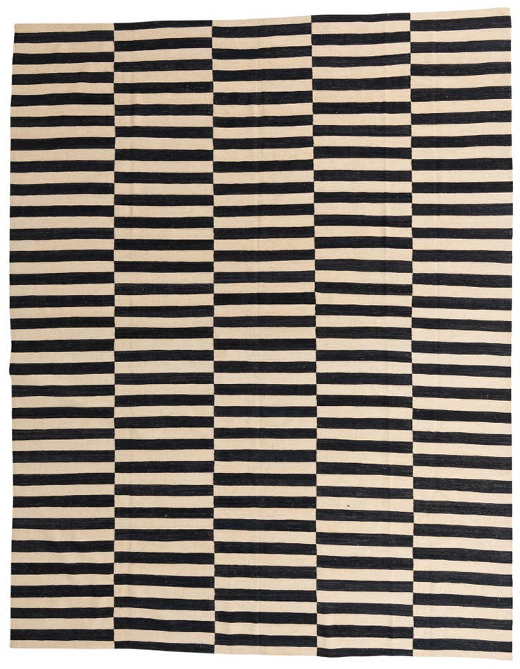 Detail image of 10' 6 x 12' 10 Hand Woven Kilim Modern Wool Rug