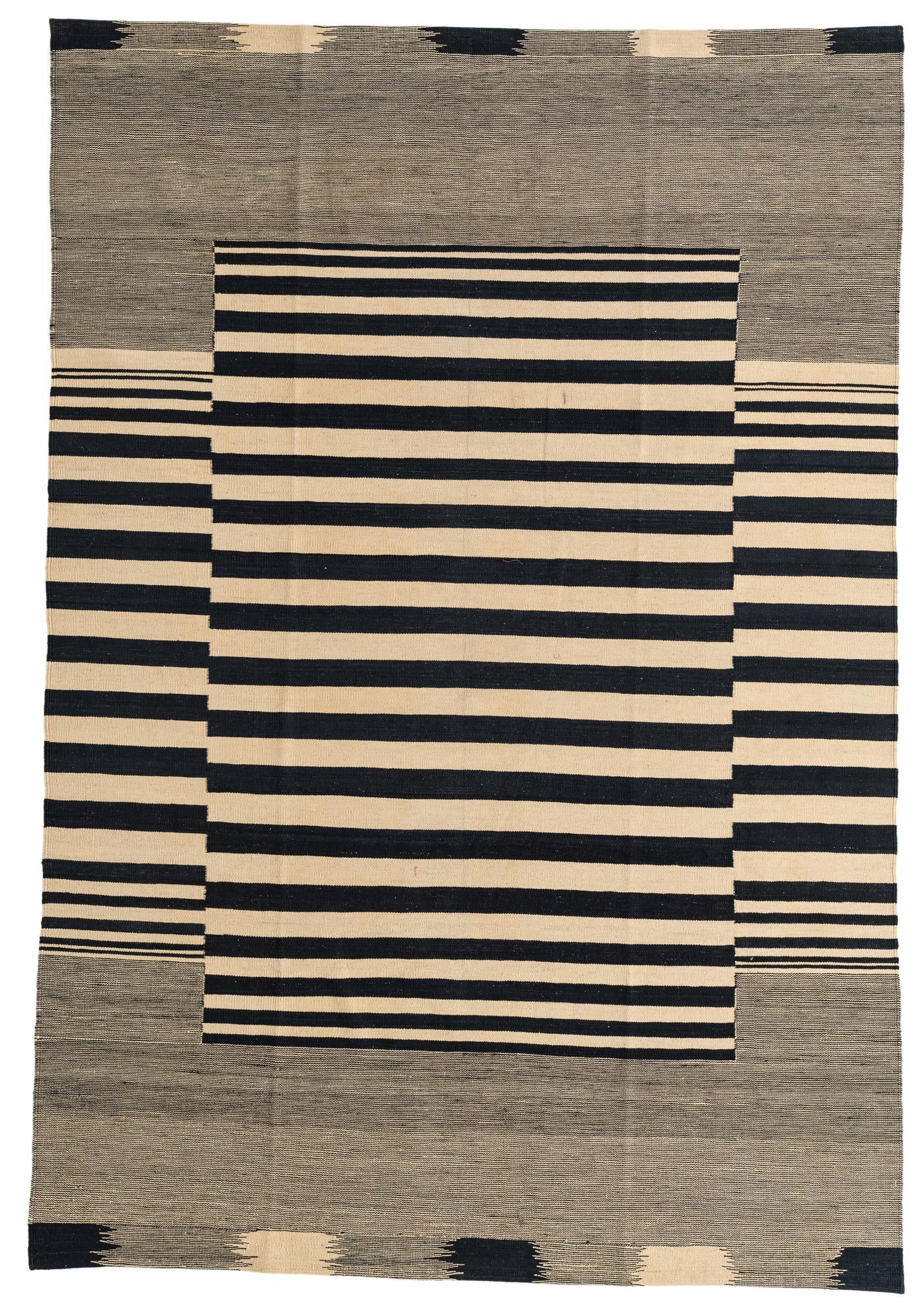 6' 7 x 9' 8 Hand Woven Kilim Modern Wool Rug