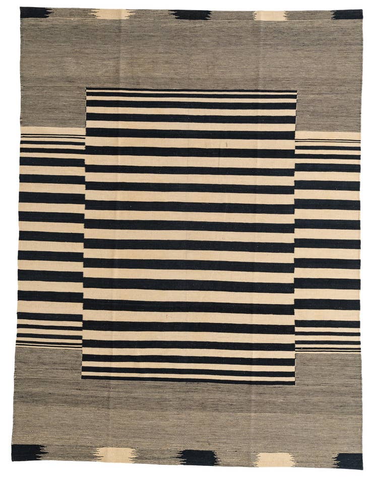 Detail image of 6' 7 x 9' 8 Hand Woven Kilim Modern Wool Rug
