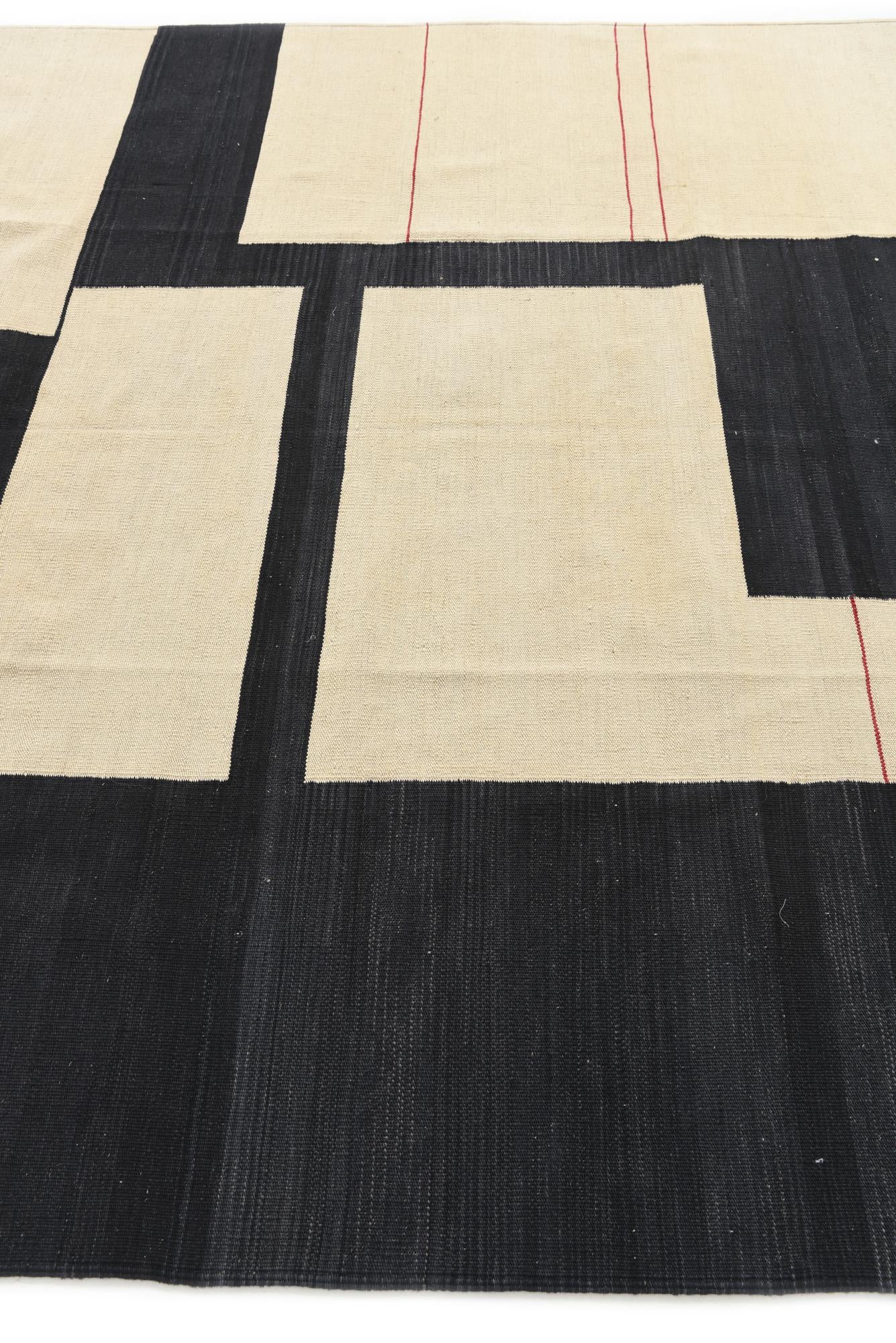 7' x 9' 7 Hand Woven Kilim Modern Wool Rug