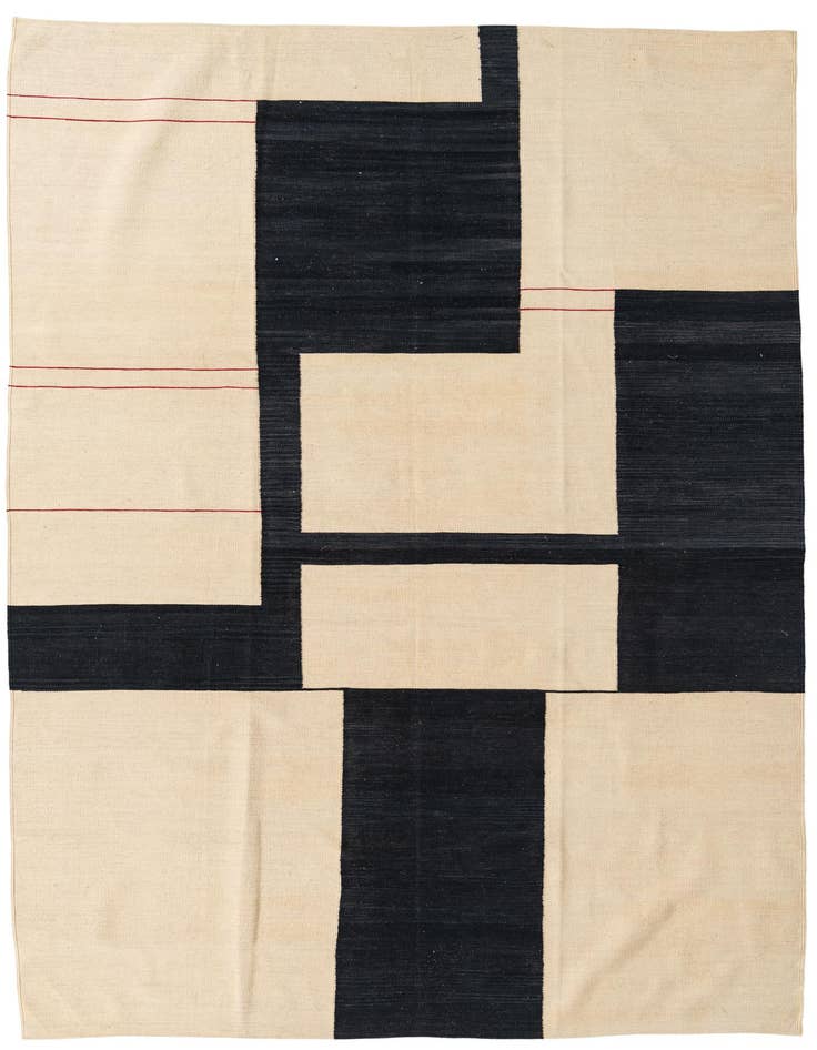 Detail image of 7' x 9' 7 Hand Woven Kilim Modern Wool Rug