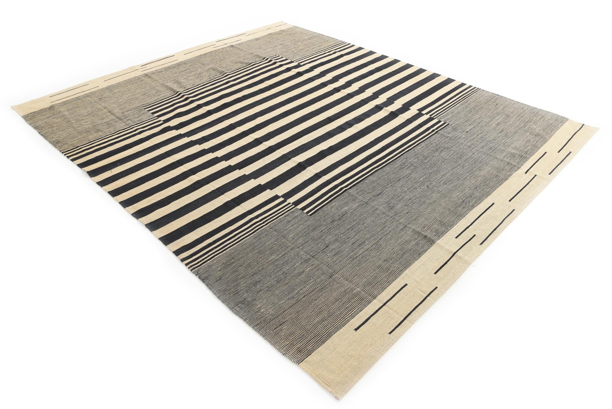 8' 2 x 9' 9 Hand Woven Kilim Modern Wool Rug