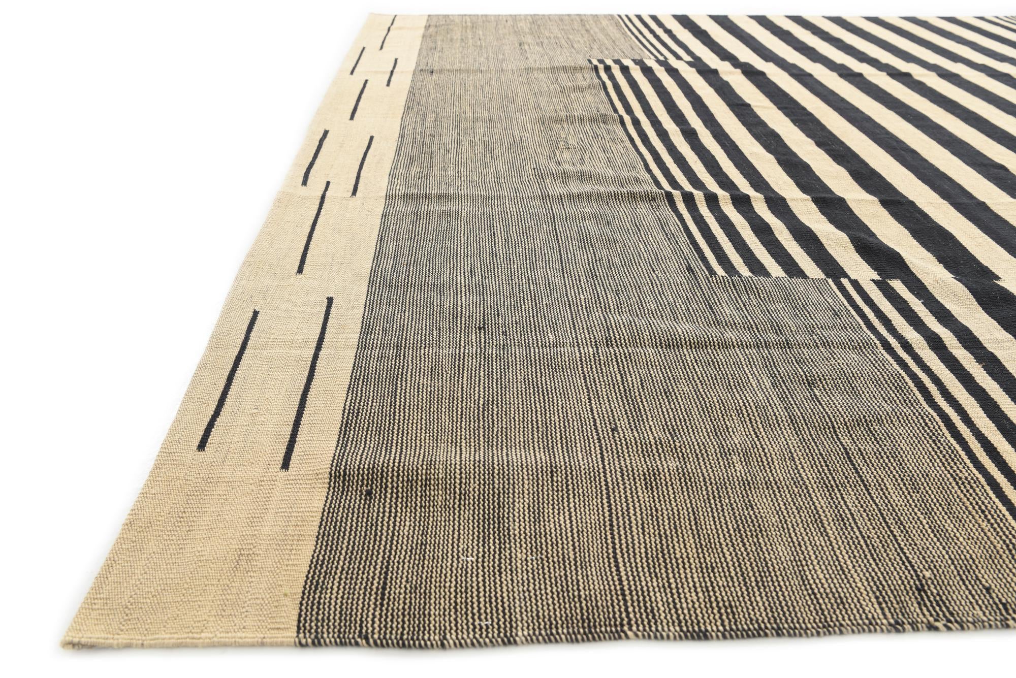 8' 2 x 9' 9 Hand Woven Kilim Modern Wool Rug
