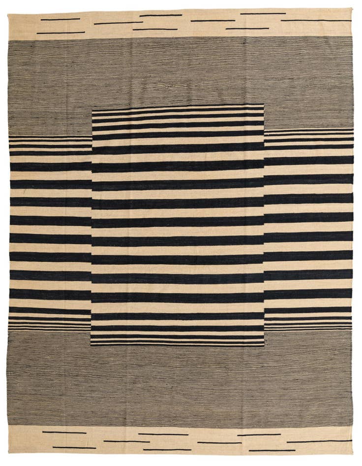 Detail image of 8' 2 x 9' 9 Hand Woven Kilim Modern Wool Rug
