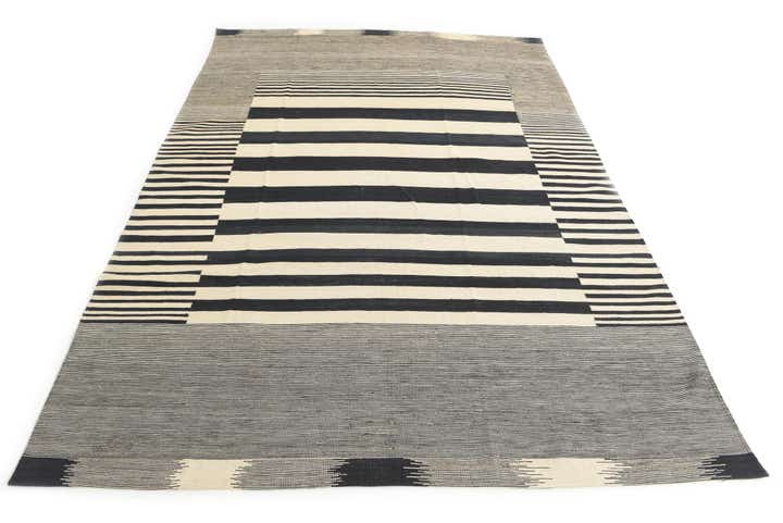 6' 9 x 9' 9 Hand Woven Kilim Modern Wool Rug