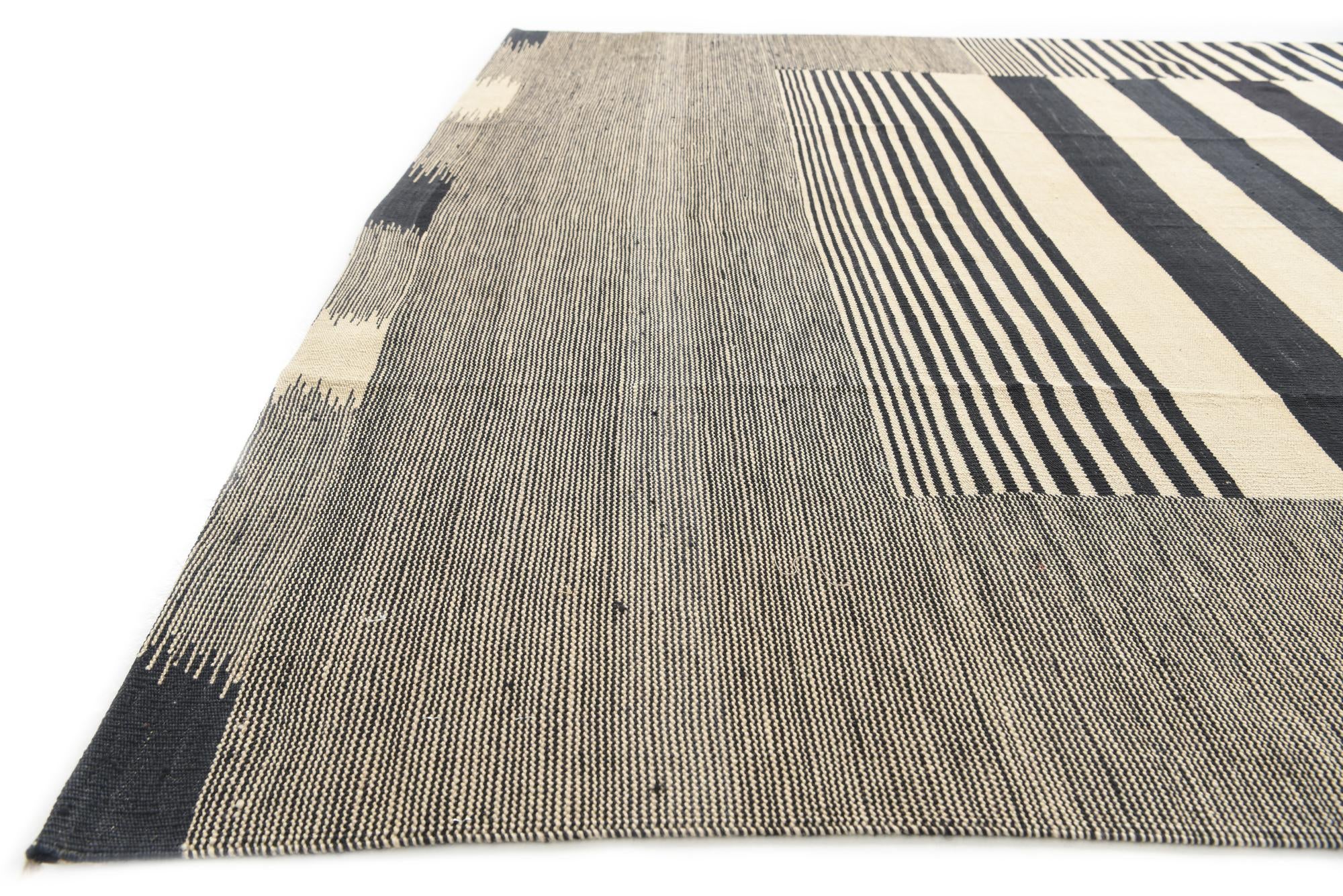 6' 9 x 9' 9 Hand Woven Kilim Modern Wool Rug