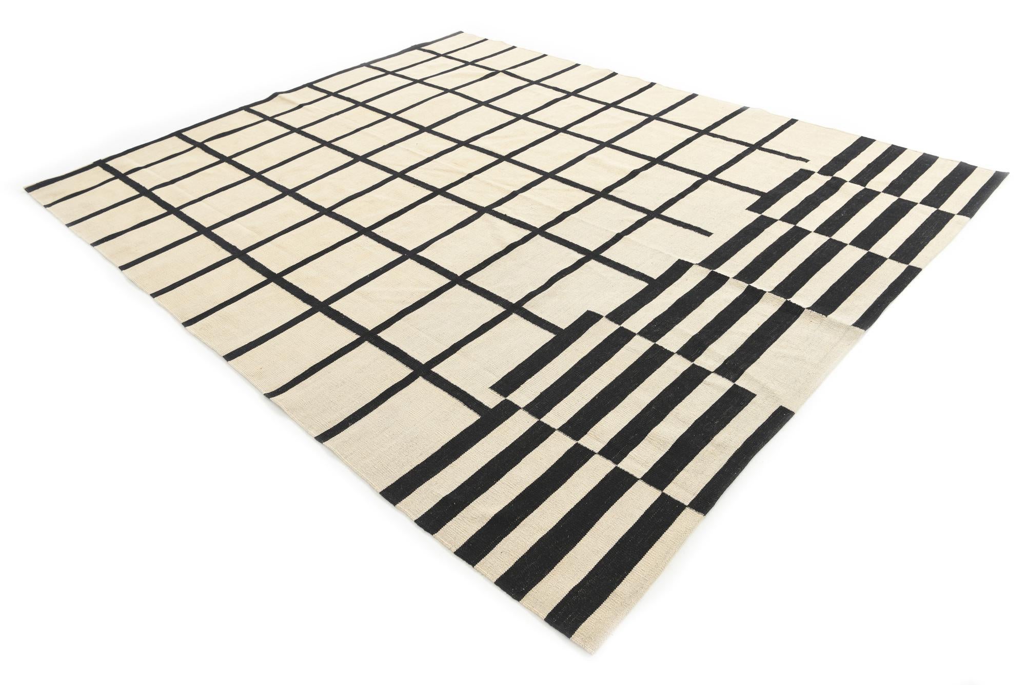 8' 3 x 9' 9 Hand Woven Kilim Modern Wool Rug