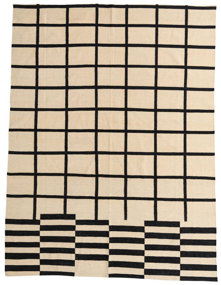 Detail image of 8' 3 x 9' 9 Hand Woven Kilim Modern Wool Rug