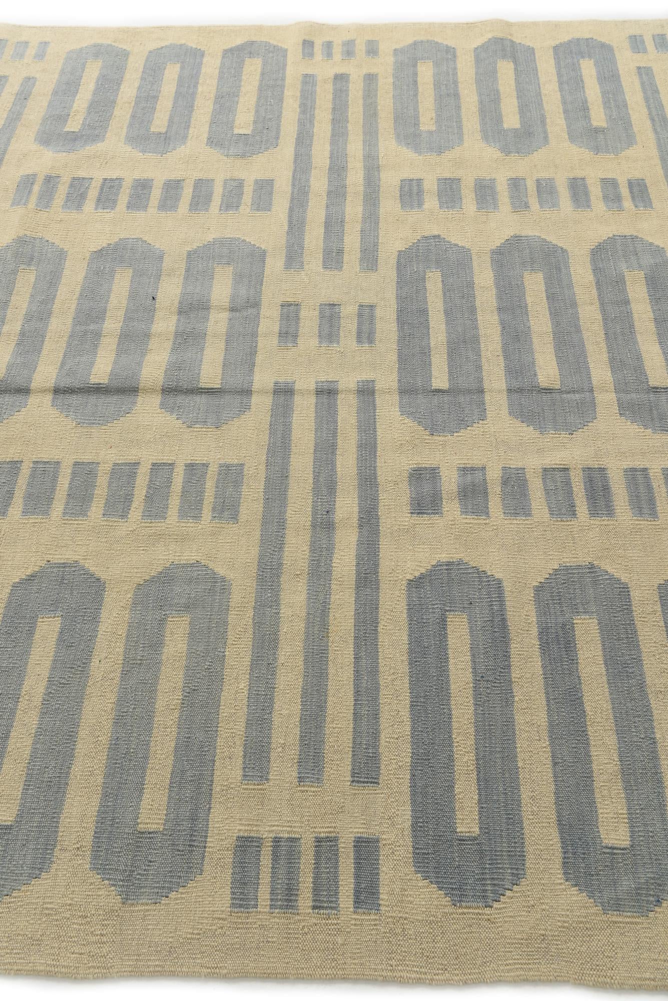 6' 6 x 9' 5 Hand Woven Kilim Modern Wool Rug