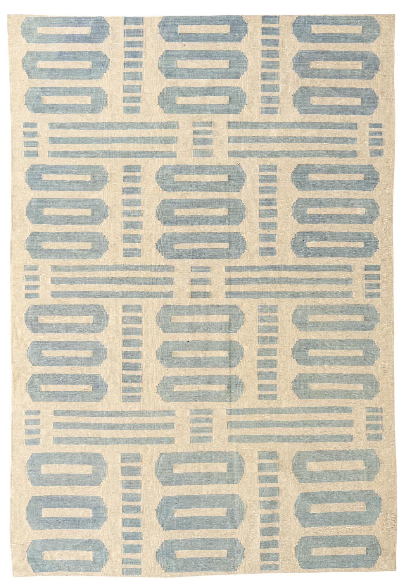 6' 6 x 9' 5 Hand Woven Kilim Modern Wool Rug
